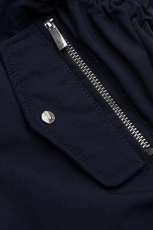 Modro/červená parka s kapucňou