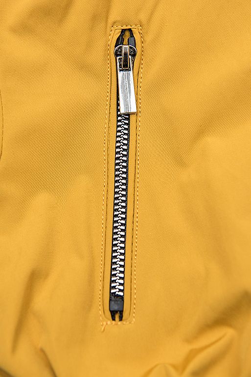Žlto/modrá parka s kapucňou