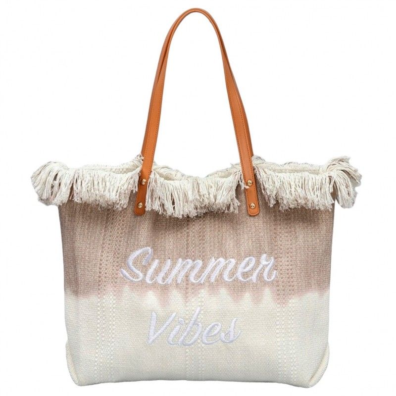 Plážová taška SUMMER VIBES béžová