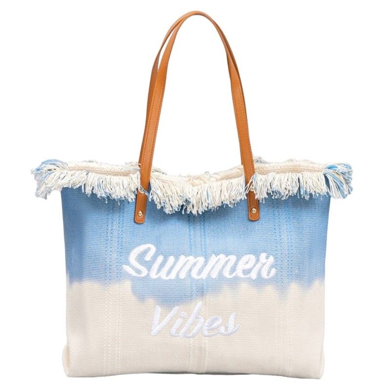 Plážová taška SUMMER VIBES svetlomodrá