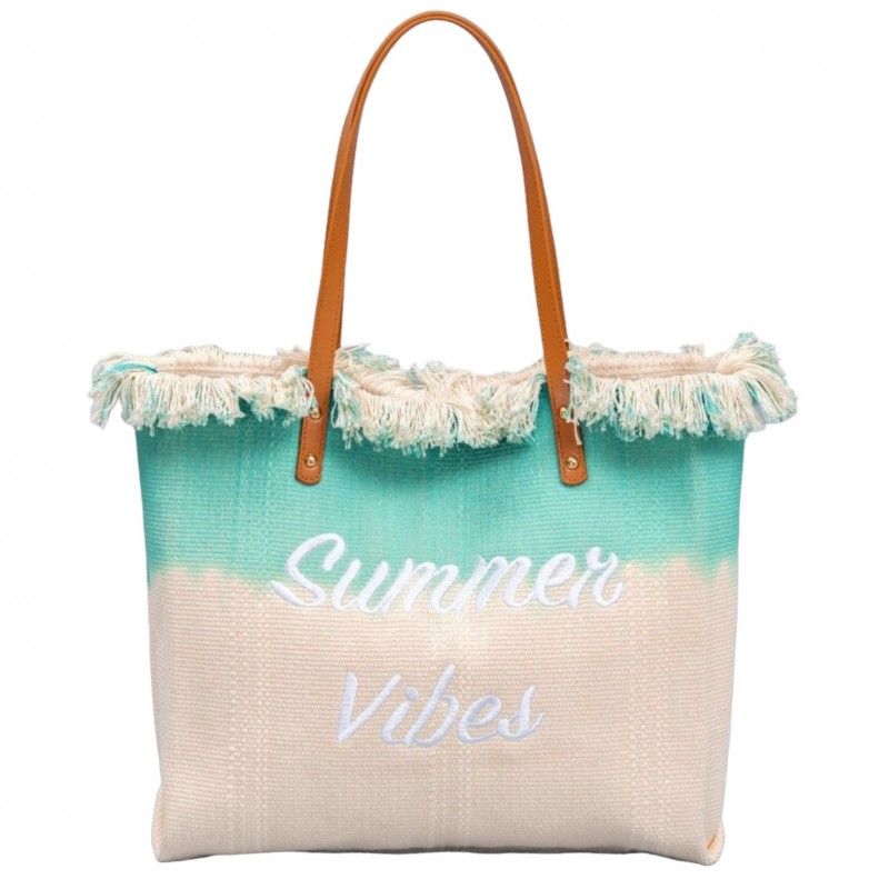 Plážová taška SUMMER VIBES mätová