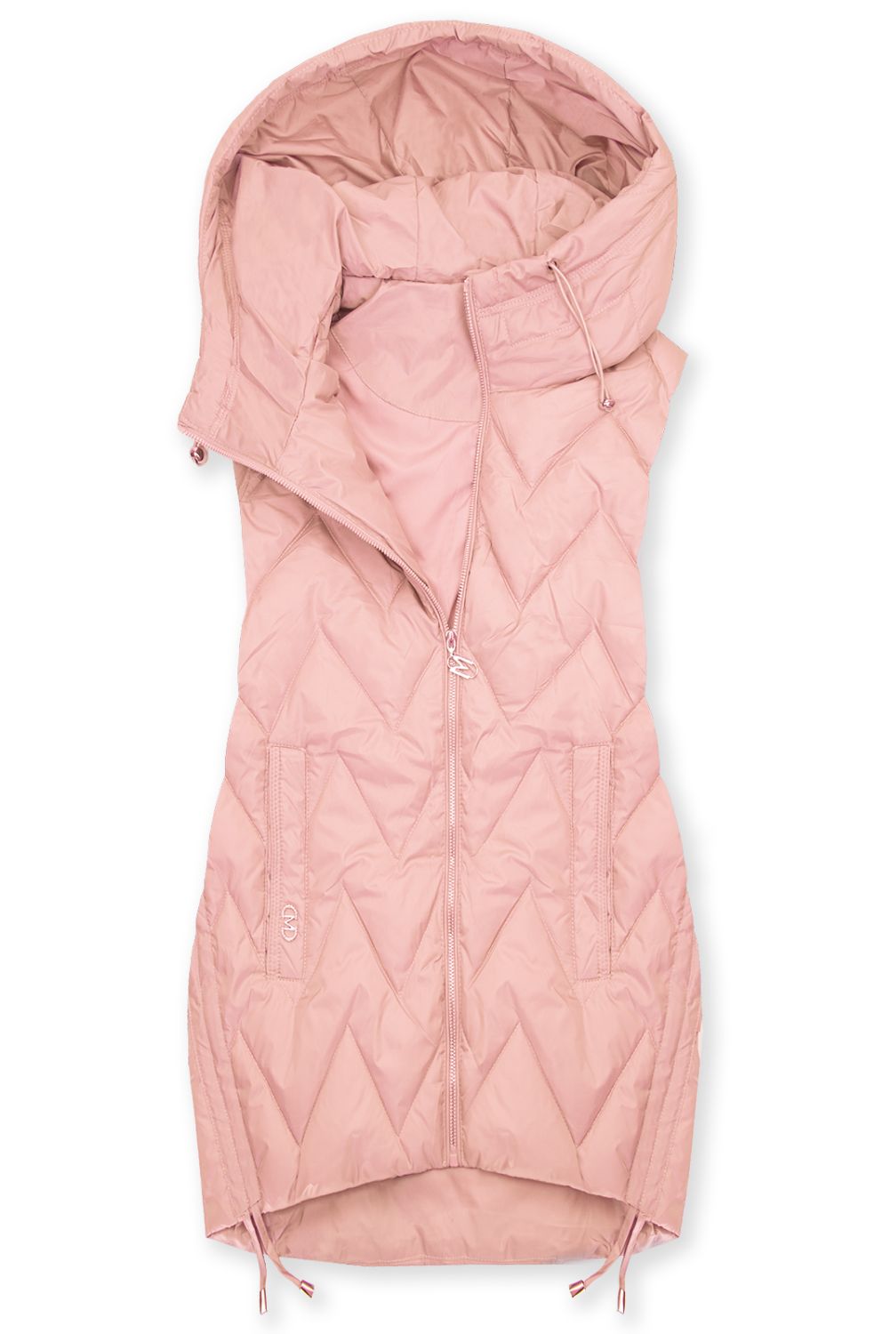 Svetloružová predĺžená vesta