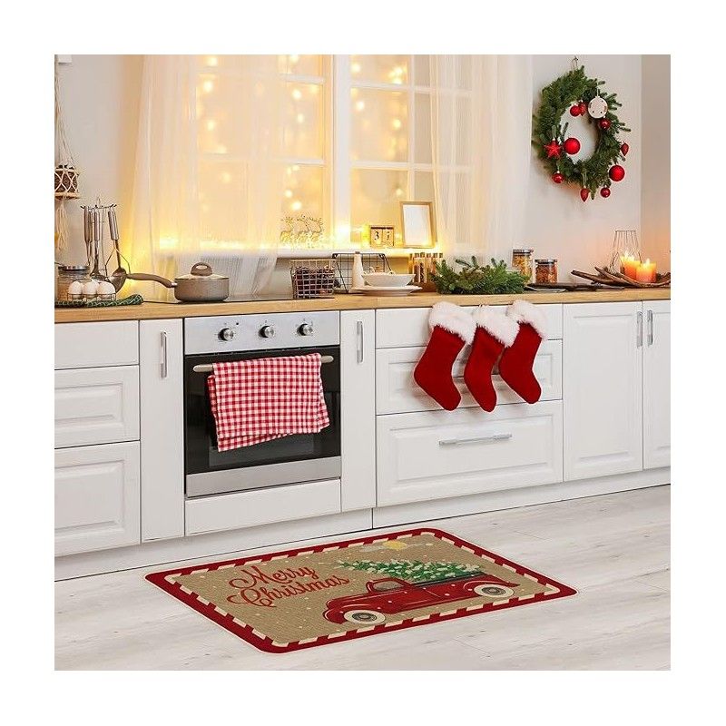 Rohožka s vianočným motívom červená 60x90 cm