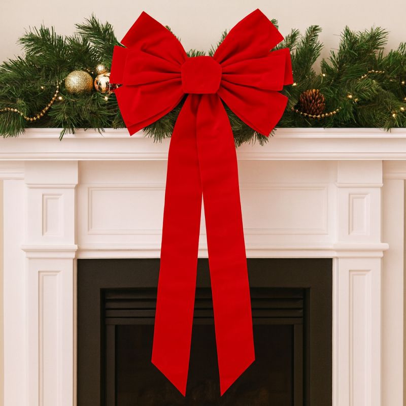 Červená veľká vianočná mašľa 45,7 x 91,4 cm