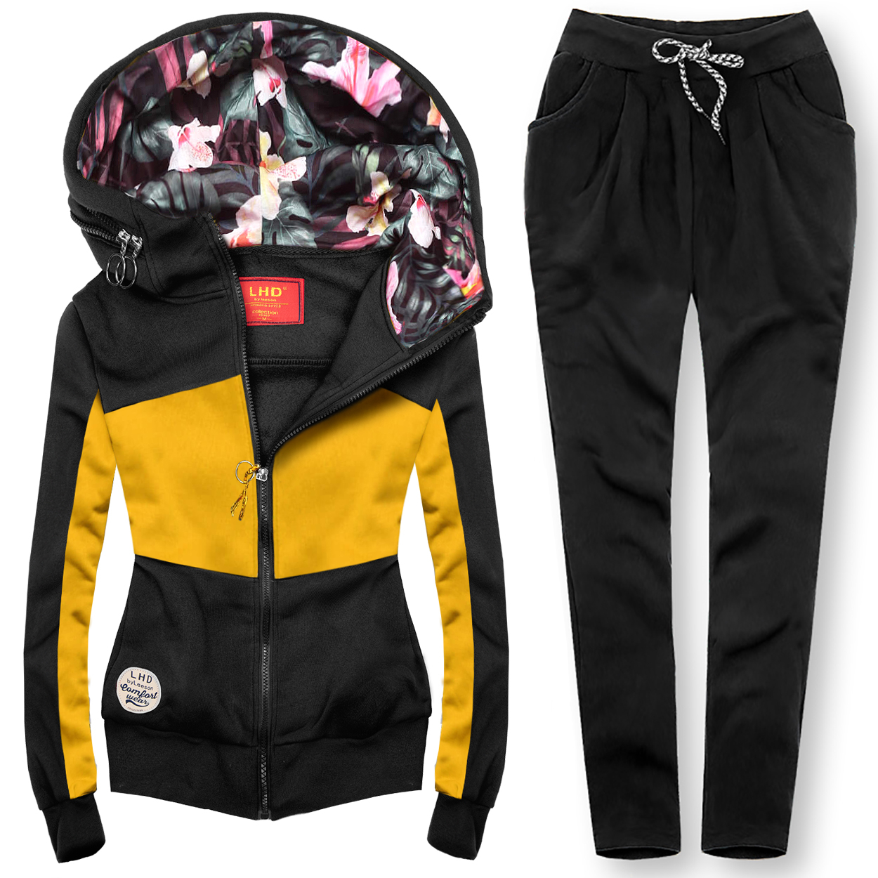 Oblečenie a doplnky - Súprava so vzorovanou kapucňou žltá/čierna