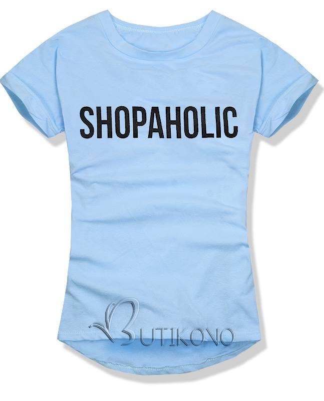 Modré tričko SHOPAHOLIC