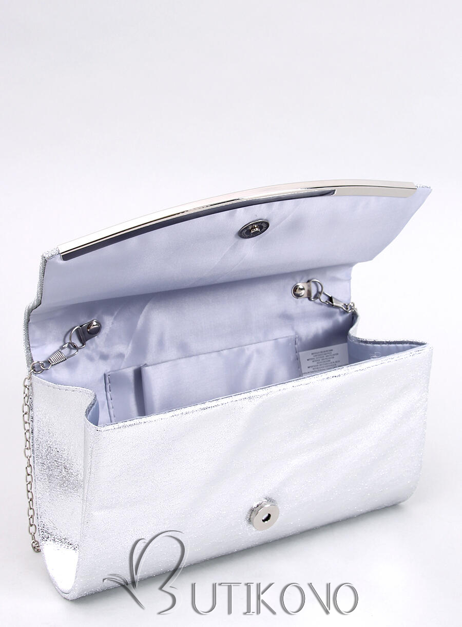 Elegantná kabelka zdobená zirkónmi strieborná