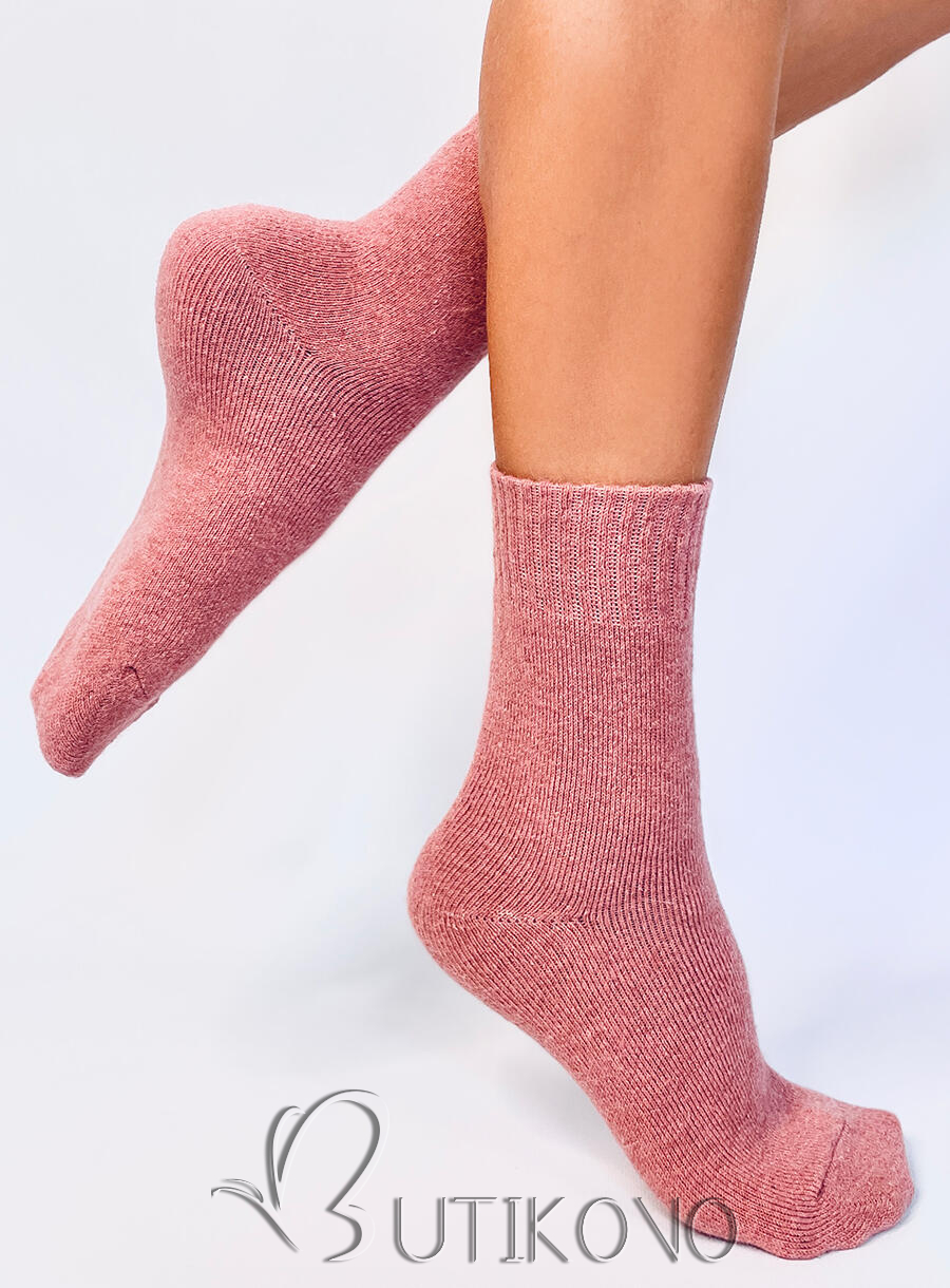 Ružové vlnené ponožky