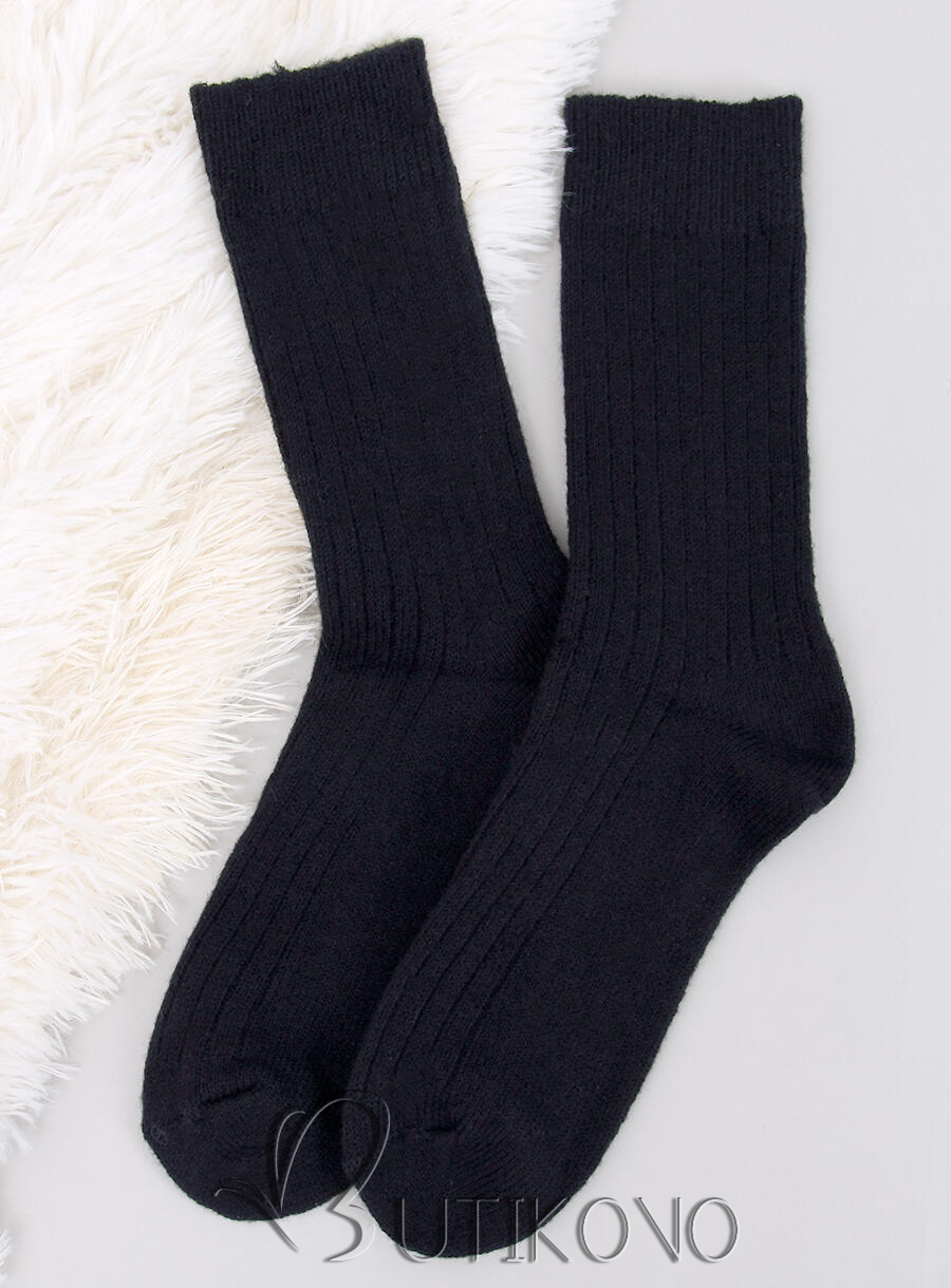 Čierne hrejivé dámske ponožky