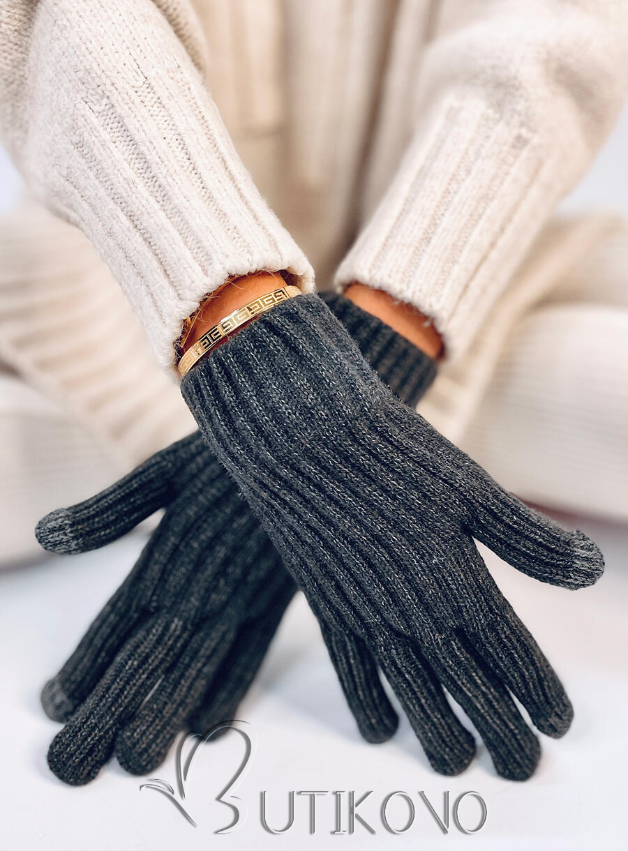 Hrejivé dámske rukavice tmavosivé