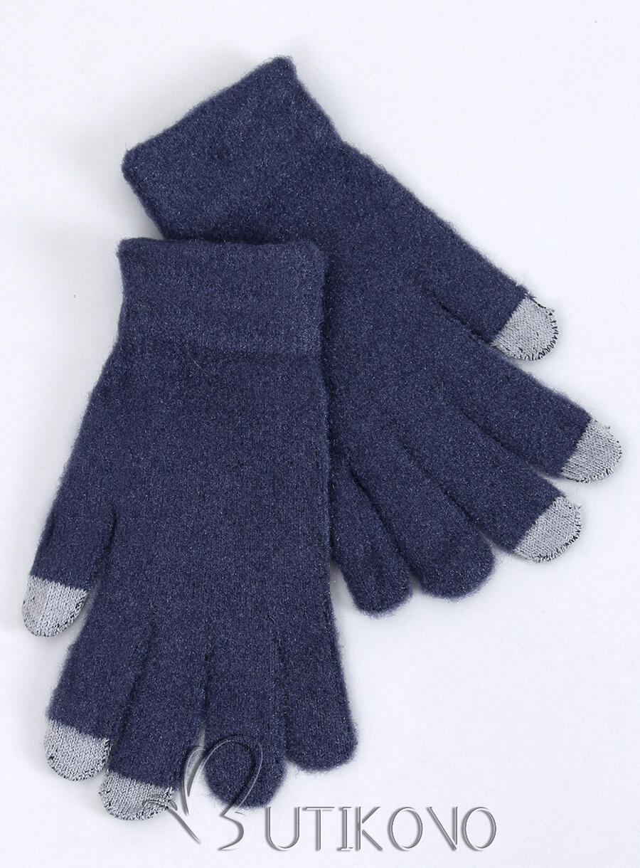 Dámske basic rukavice tmavomodré
