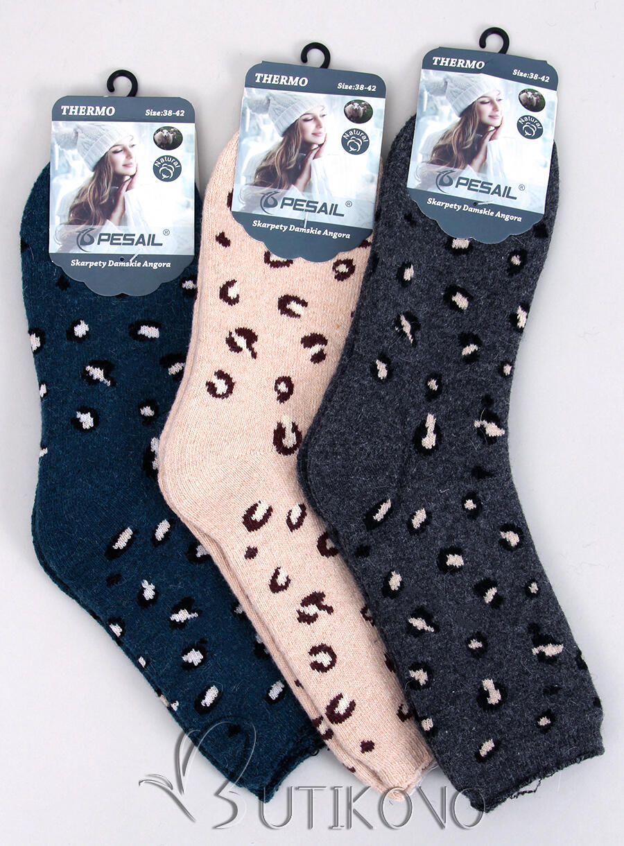 Dámske ponožky s leopardím vzorom 3 - 3 páry