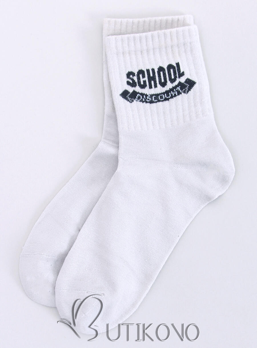 Sivé bavlnené ponožky SCHOOL