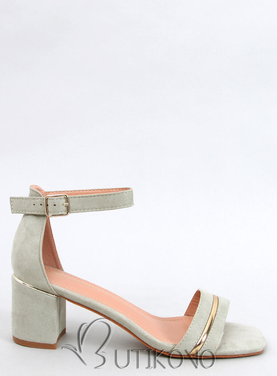 Mätovozelené nízke elegantné sandále