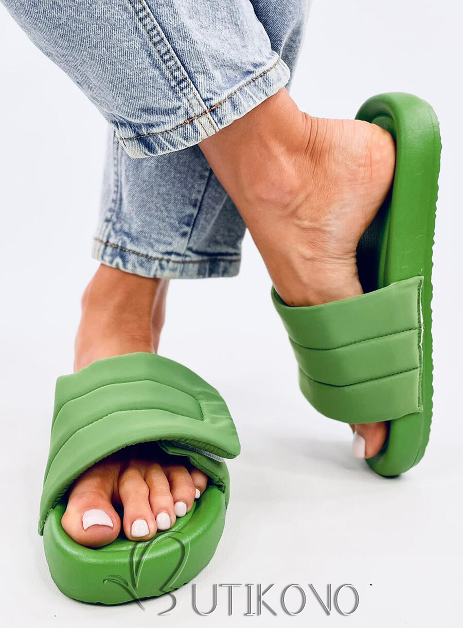 Zelené nylonové šľapky