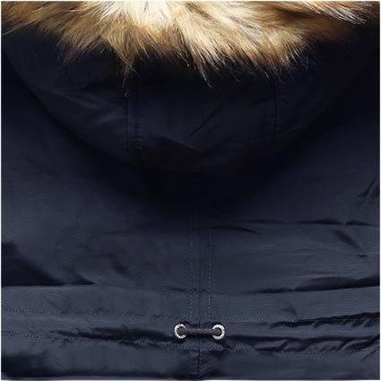 Prešívaná zimná bunda tmavomodrá