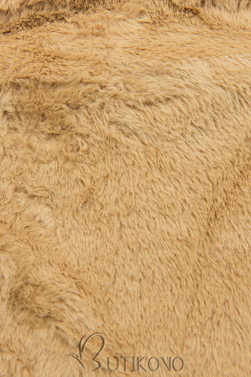 Camel hnedá zimná parka s umelou kožušinou