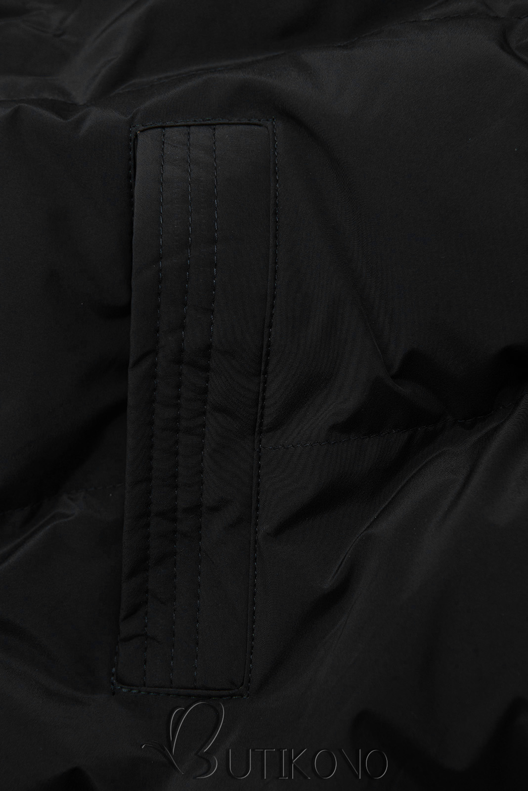 Čierna dlhá prešívaná vesta