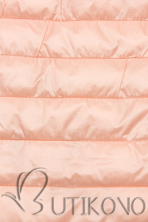 Ružová prešívaná bunda s farebnou podšívkou