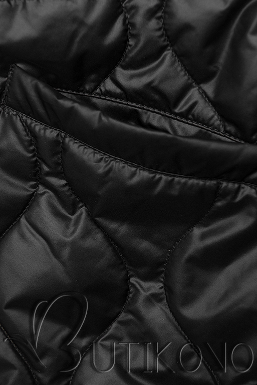 Čierna prešívaná bunda bez kapucne