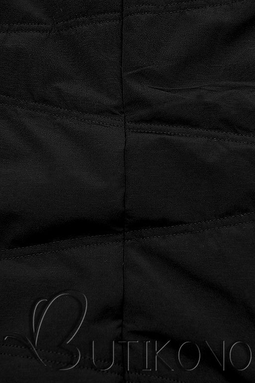 Čierna predĺžená bunda s kapucňou