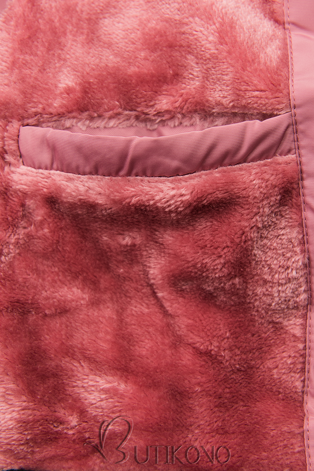 Ružová zimná bunda s odnímateľnou kapucňou