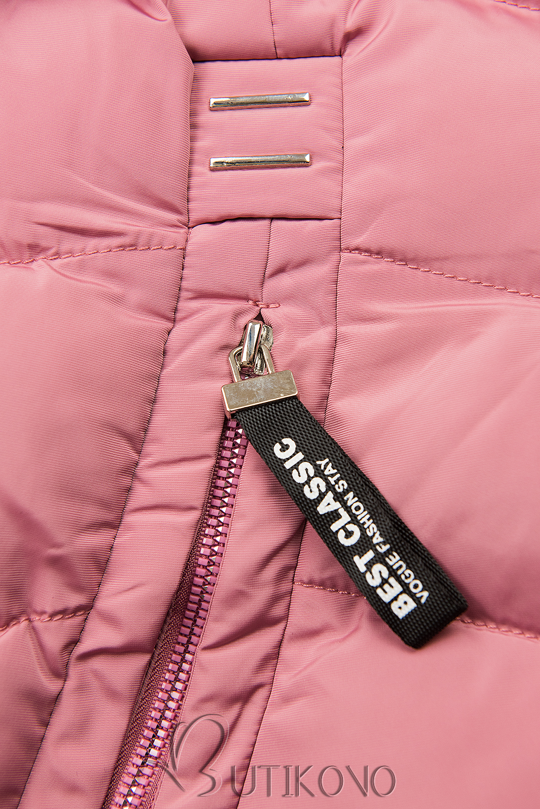 Ružová zimná bunda s odnímateľnou kapucňou
