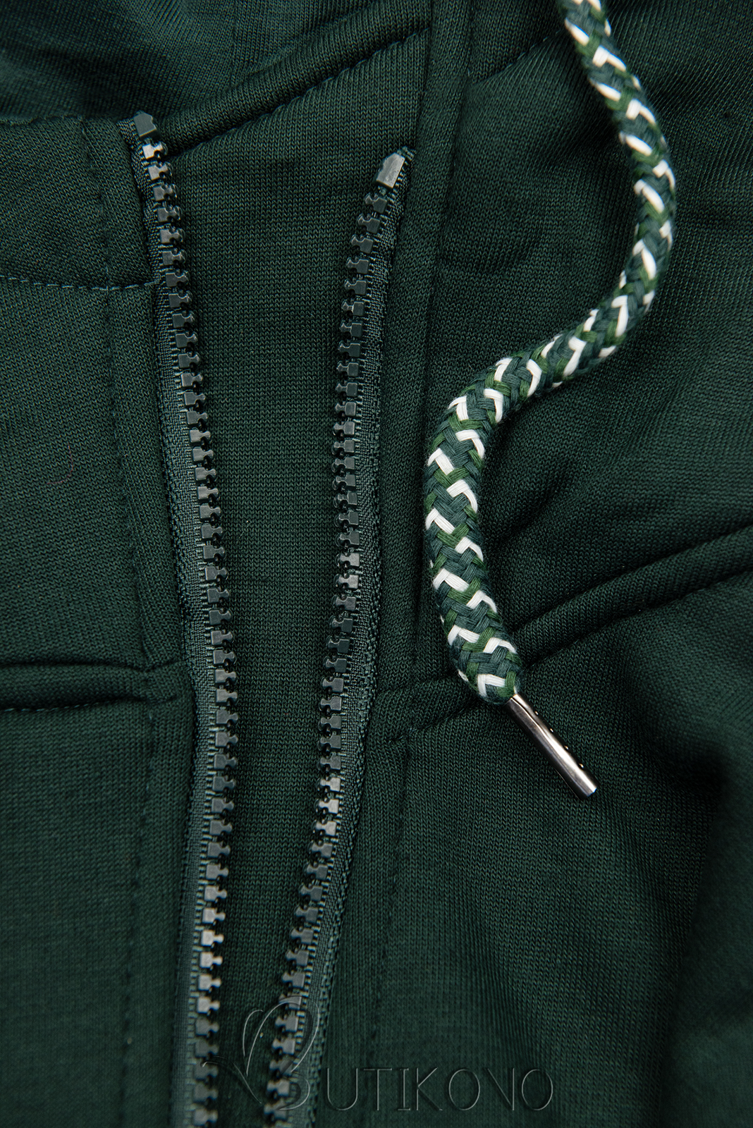 Smaragdovo zelená predĺžená mikina na zips