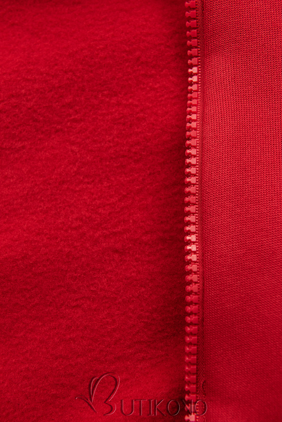 Červená dlhá mikina v asymetrickom strihu