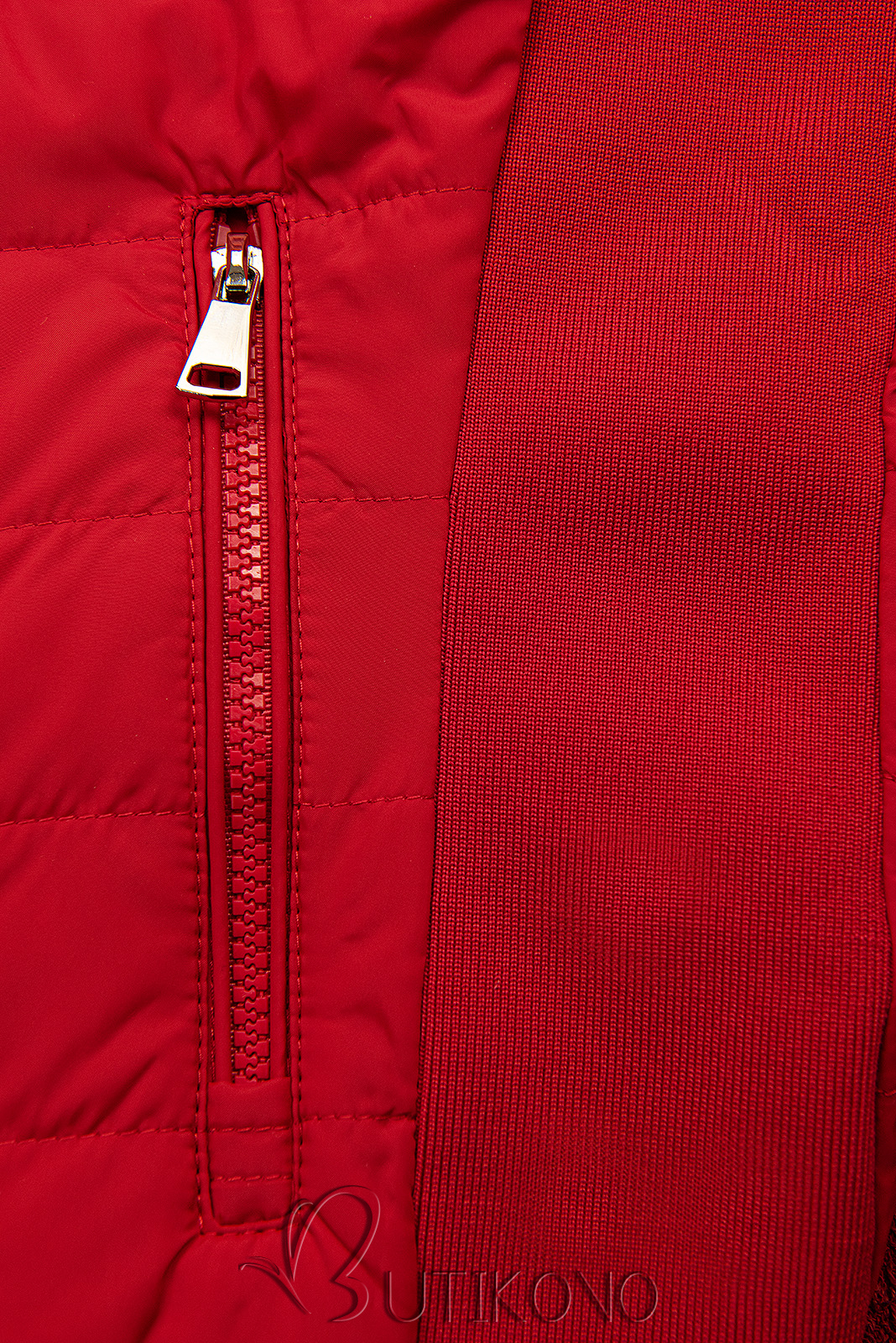 Červená obojstranná prechodná bunda