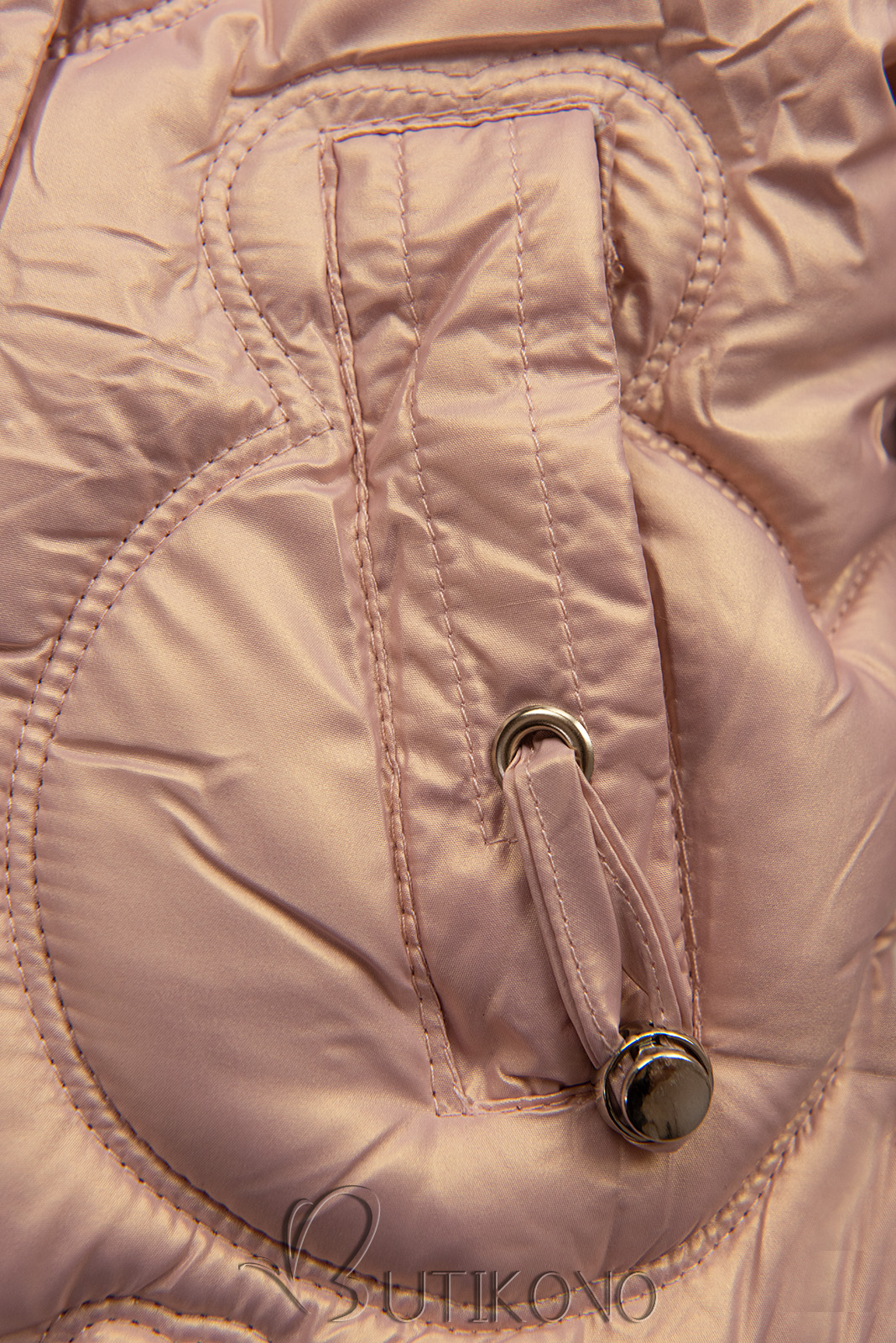 Ružová zimná dievčenská bunda s kabelkou