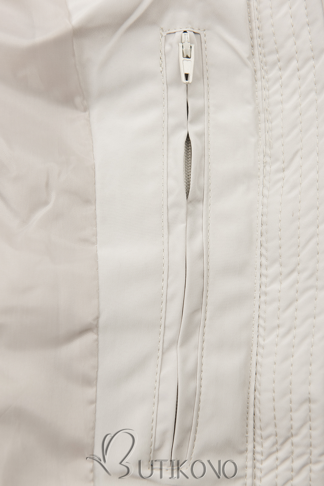 Krémovo biela zimná bunda v predĺženom strihu