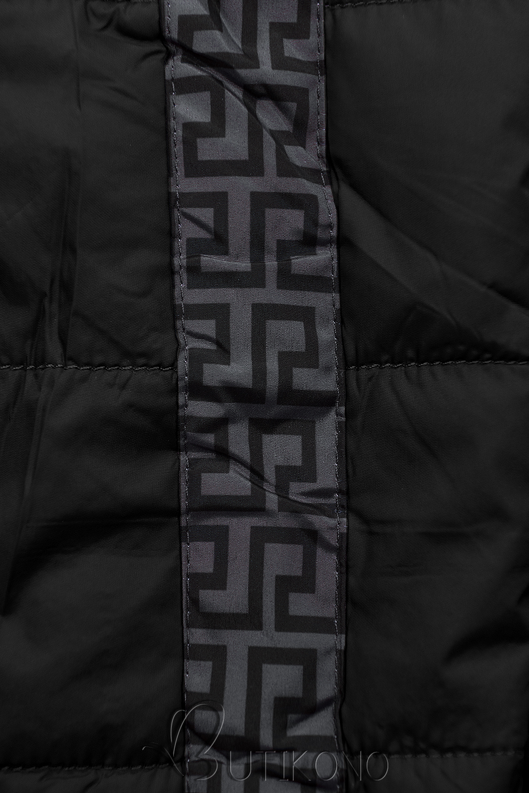 Čierna/sivá obojstranná bunda s výplňou