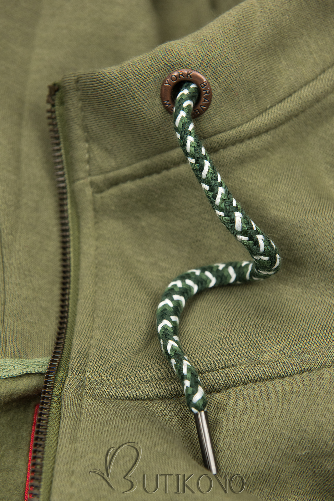 Army zelená predĺžená mikina na zips