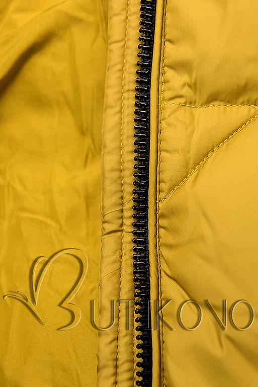 Horčicovožltá prešívaná bunda na jeseň/zimu