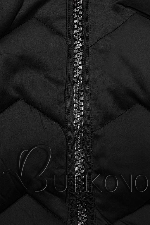 Čierna prešívaná bunda na obdobie jeseň/zima
