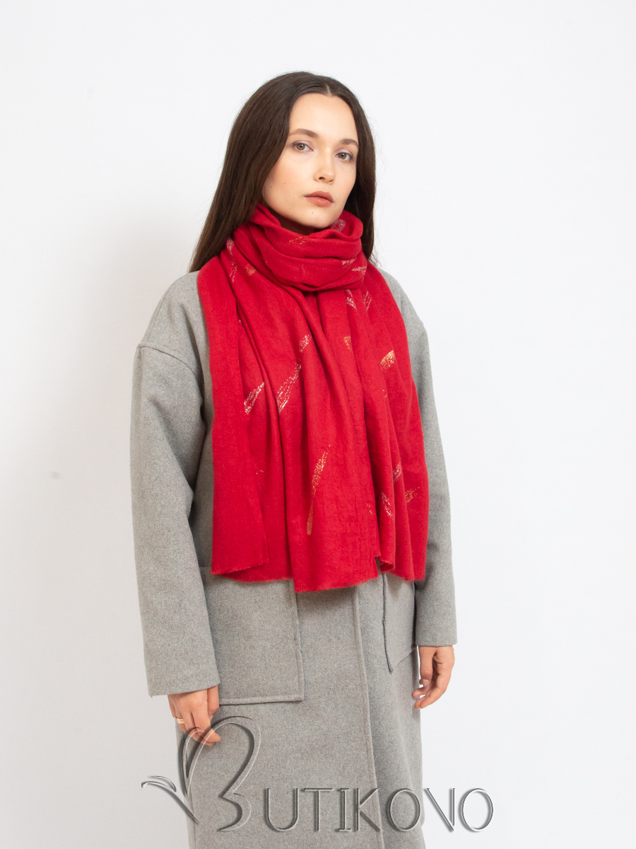 Červený textilný šál