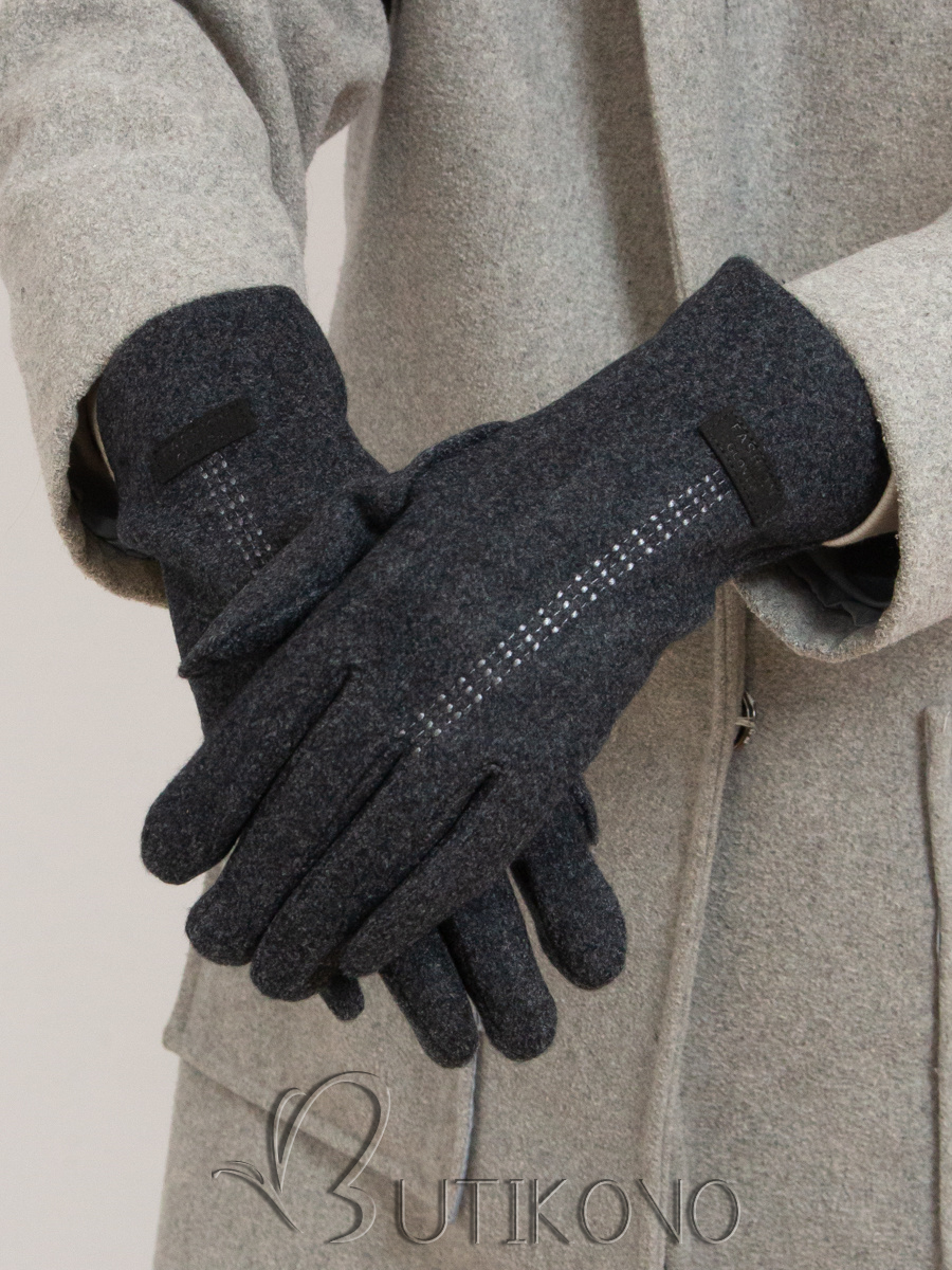 Sivé teplé dámske rukavice