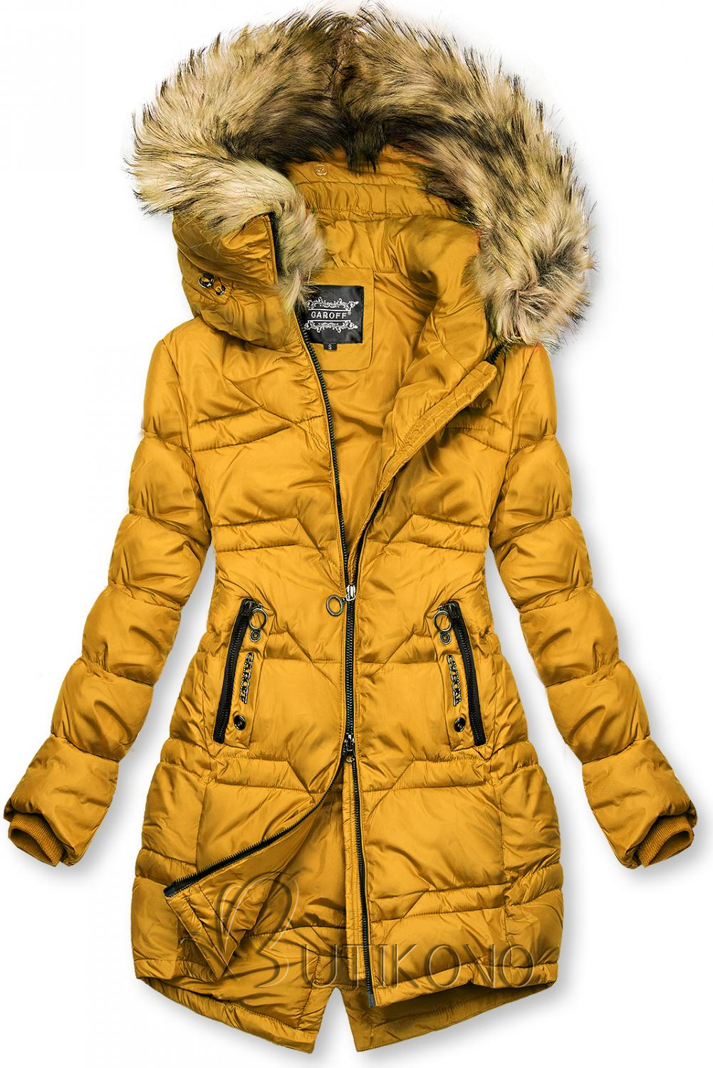 Horčicovožltá prešívaná bunda na jeseň/zimu
