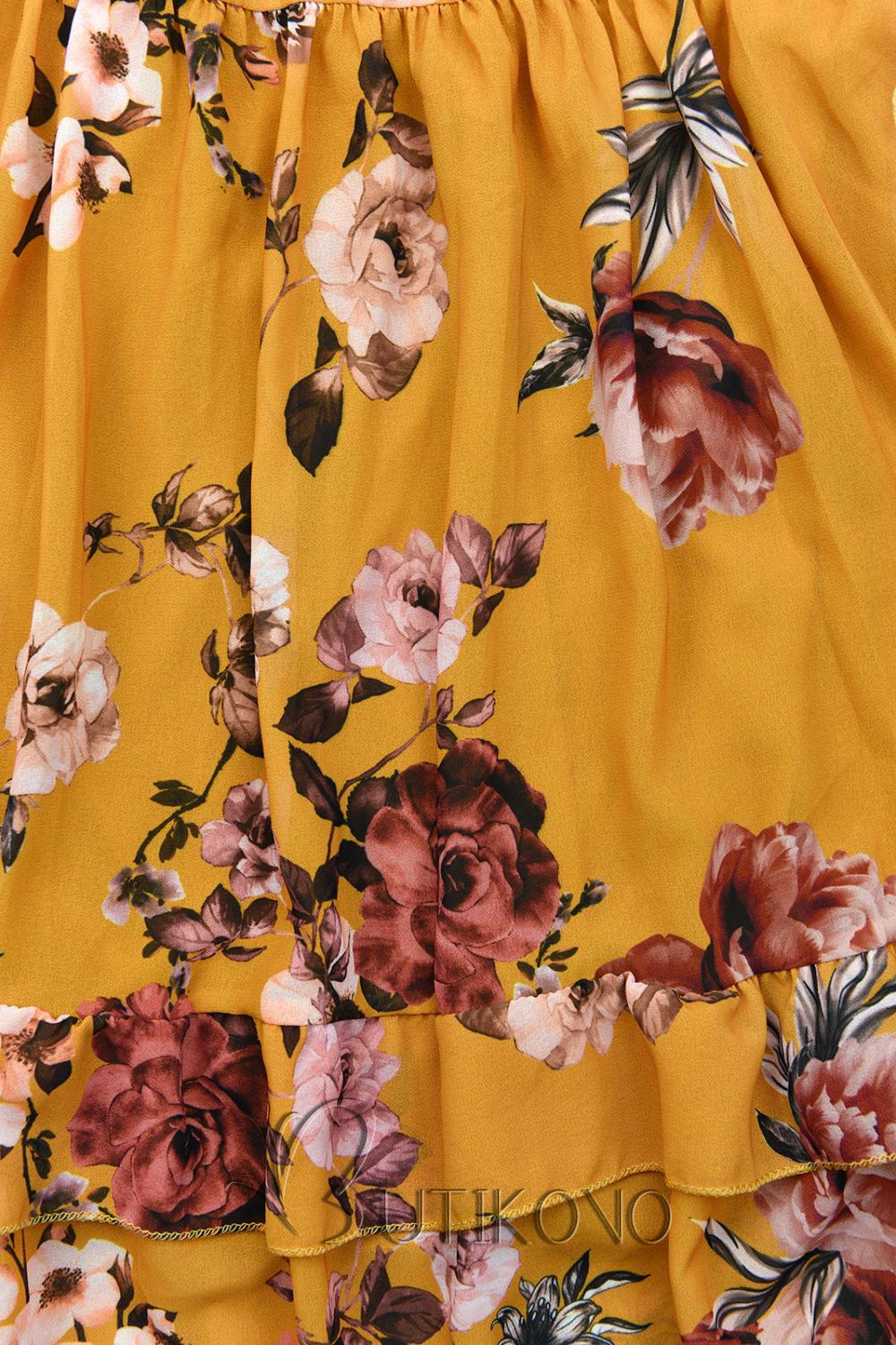 Žlté kvetinové šaty