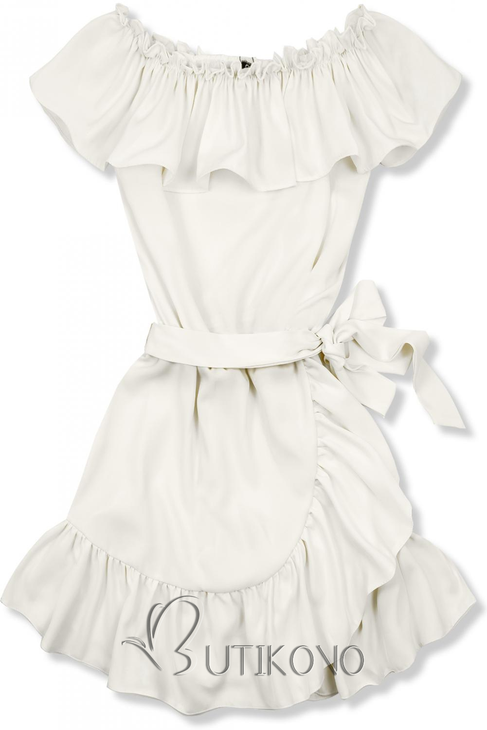 Smotanovo biele volánové šaty Olivia/O'la Voga