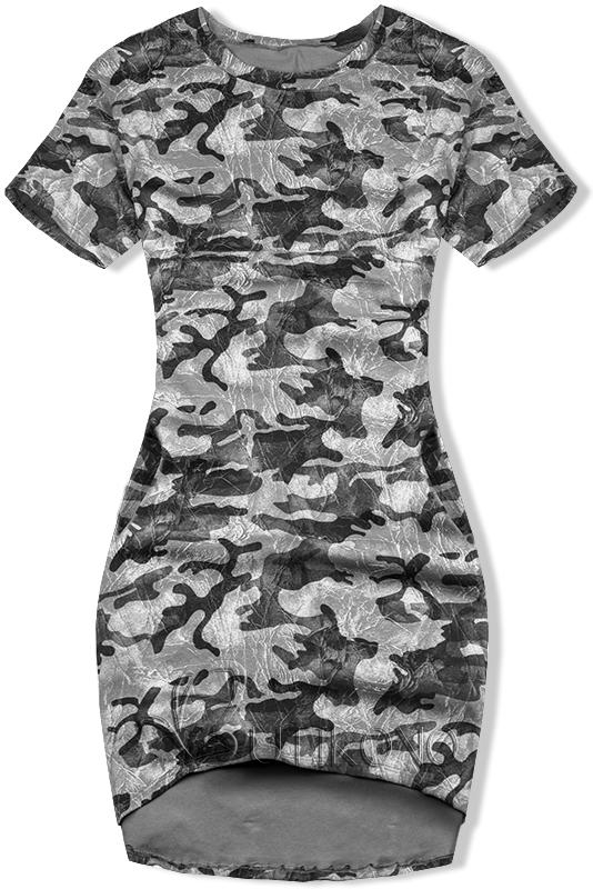 Sivé oversized army šaty