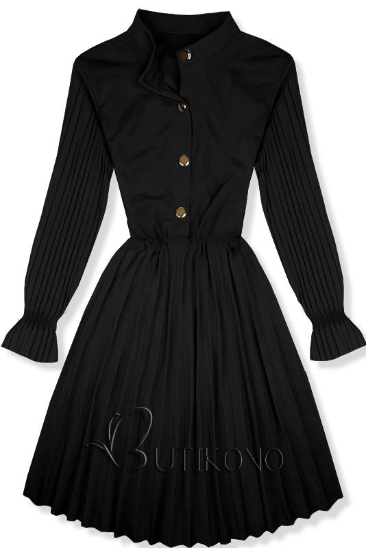 Čierne plisované šaty