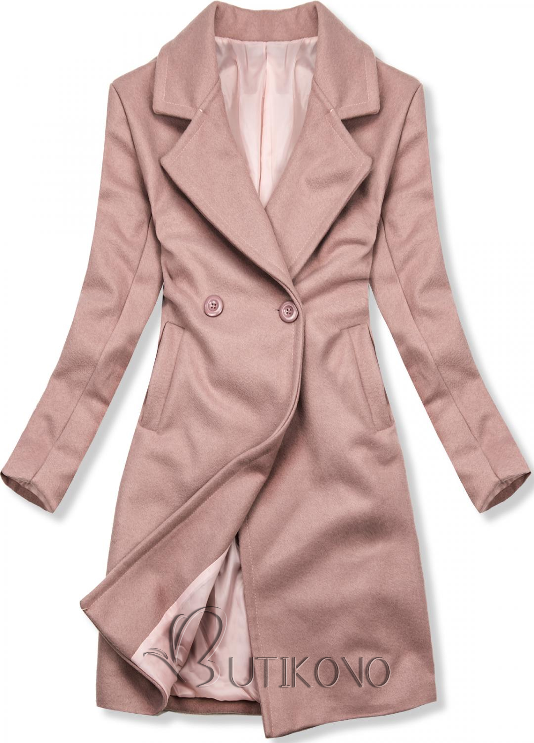 Ružový jesenný kabát