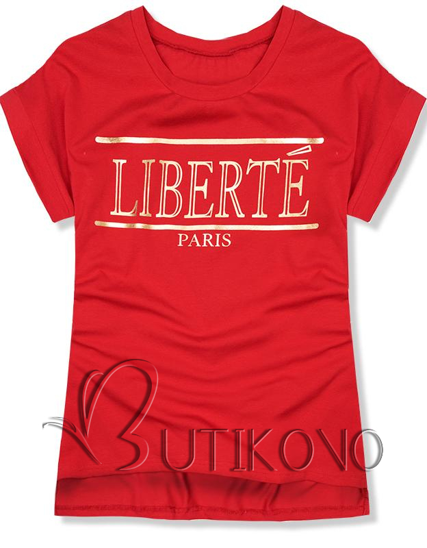 Červené tričko Liberté Paris