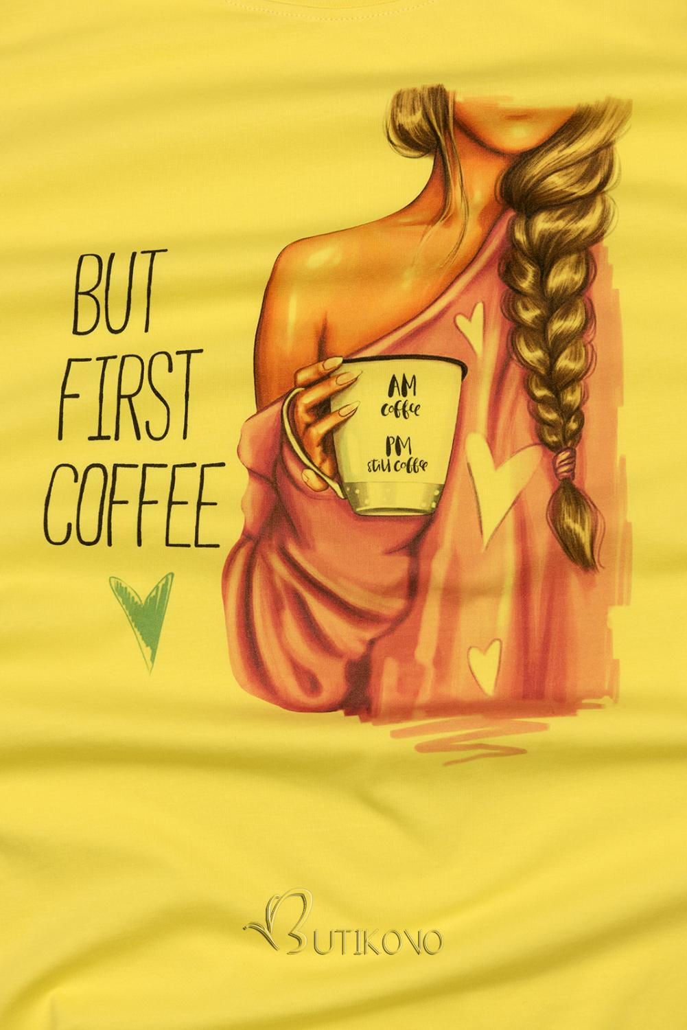 Žlté oversized šaty BUT FIRST COFFEE