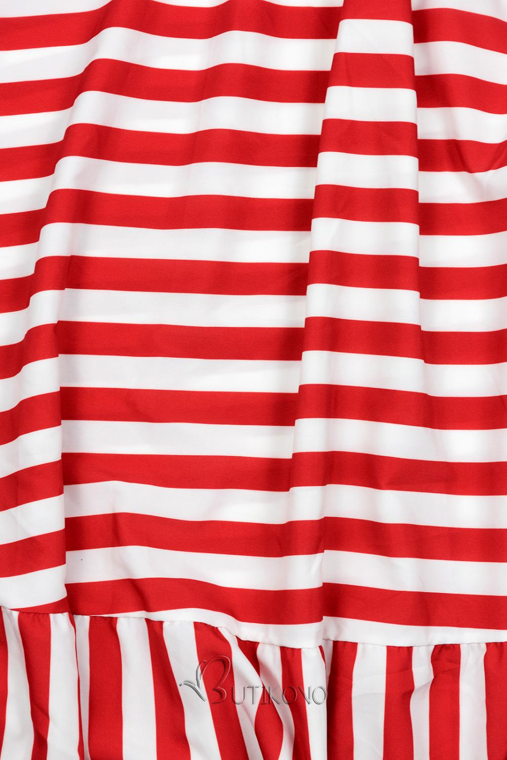 Červeno-biele maxi šaty v námorníckom štýle