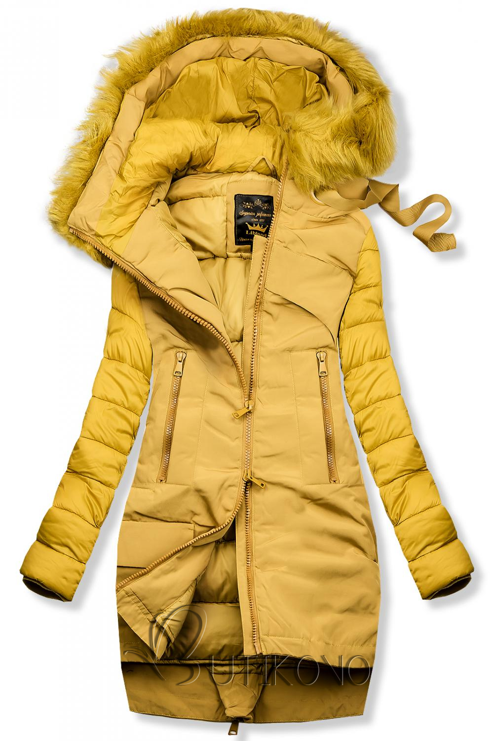 Zimná prešívaná bunda žltá