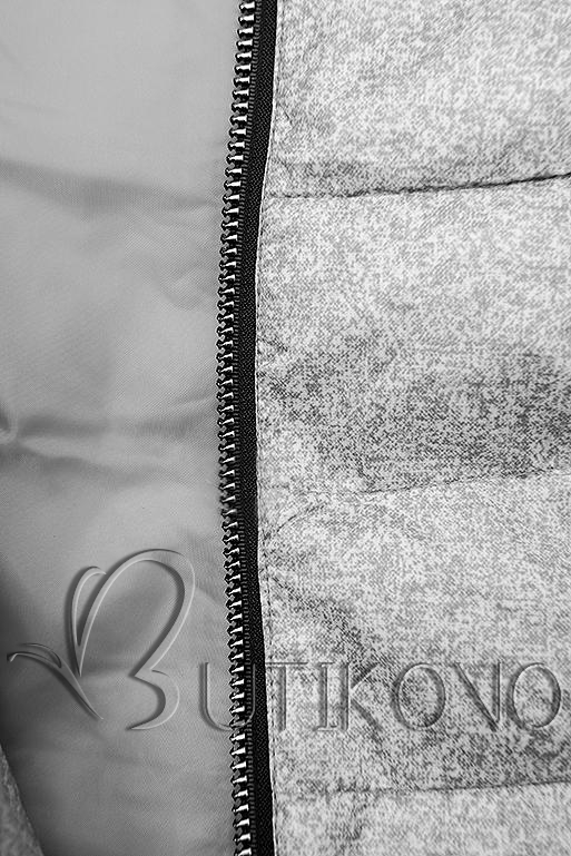 Sivá jarná bunda s melírovaným vzorom