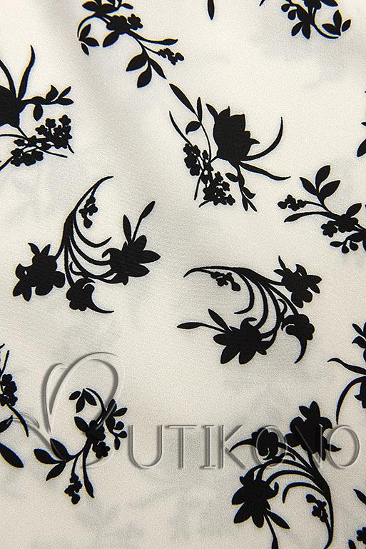 Bielo-čierna košeľa s kvetinovým vzorom